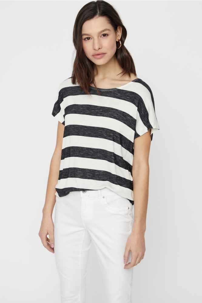 VMWIDE STRIPE S/L TOP NOOS 10190017 Black/SNOW WHITE